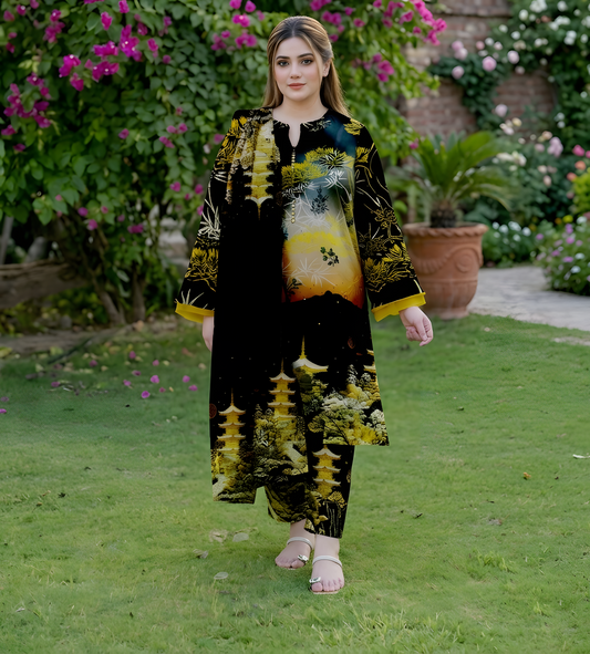 Twilight Garden Luxury Set - Dora Lawn (unstiched)
