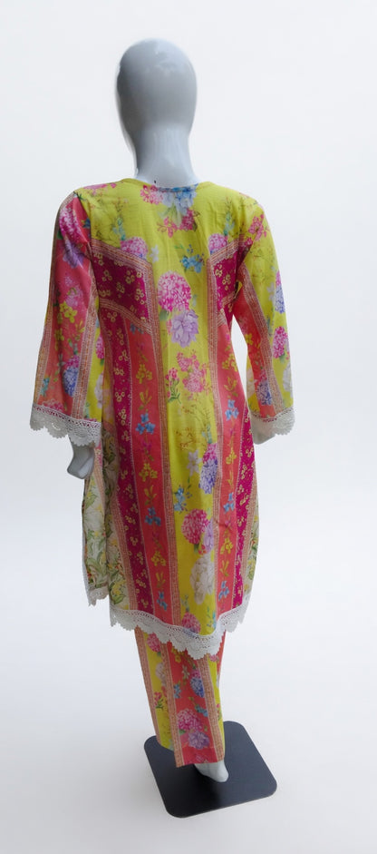 MULTICOLOURED BANA DORA LAWN UNSTITCHED/STITCHED  PRINTED 3 PIECE SUIT