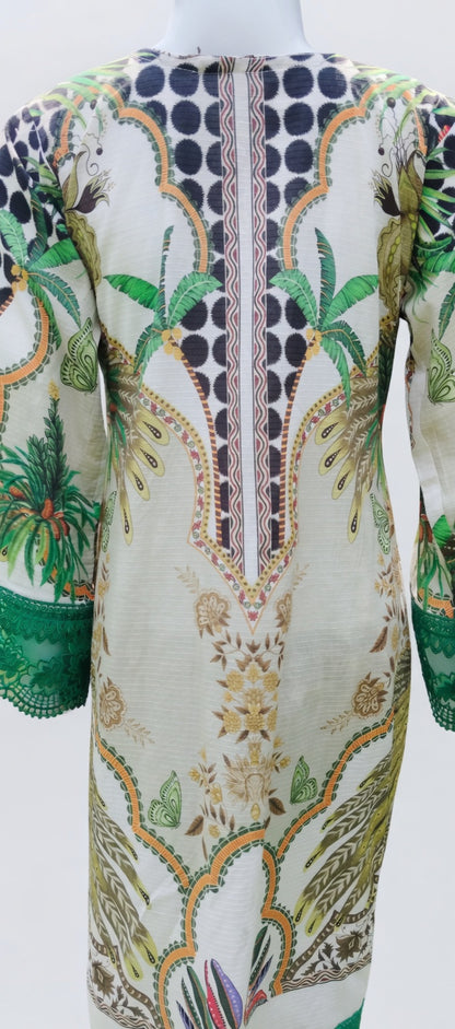 GREEN BANA DORABFABRIC DIGITAL PRINTED LAWN 3PIECE SUIT