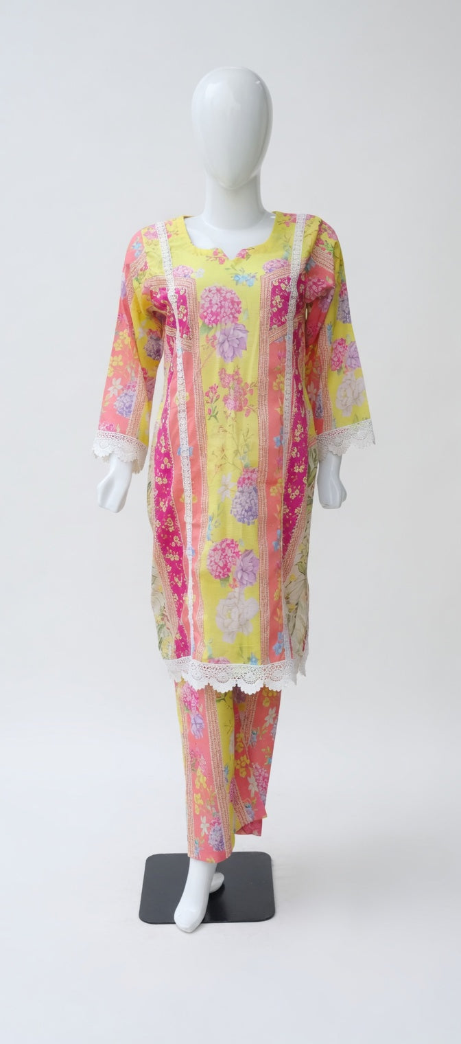 MULTICOLOURED BANA DORA LAWN UNSTITCHED/STITCHED  PRINTED 3 PIECE SUIT