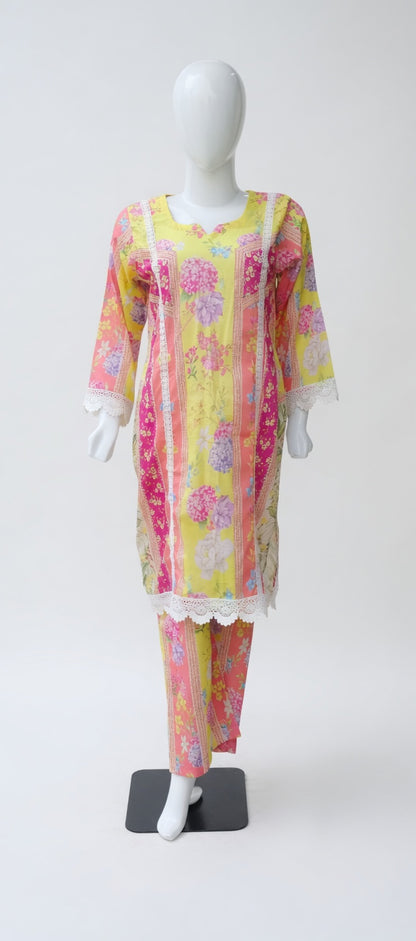 MULTICOLOURED BANA DORA LAWN UNSTITCHED/STITCHED  PRINTED 3 PIECE SUIT